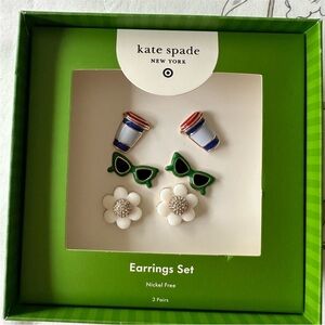 Kate Spade Blue, Green, and White Earrings Set